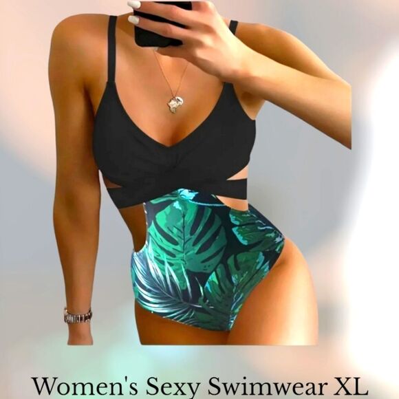 Women's One Piece Sexy Jungle theme Swimsuit. - Picture 1 of 11